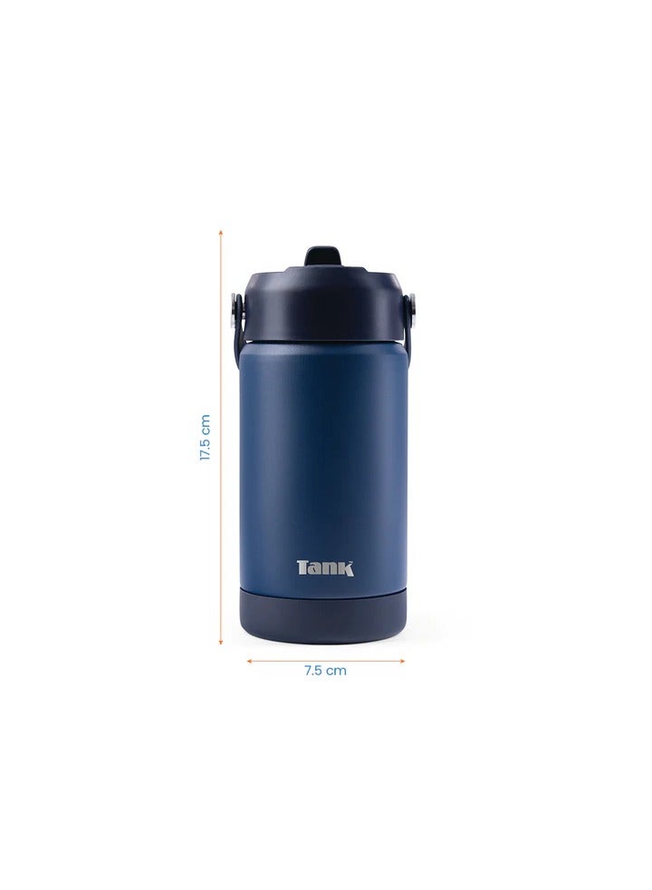 Tank Move, 350ml, Stainless Steel Bottle, BPA free, insulated, Leakproof - Navy Blue - Image 2