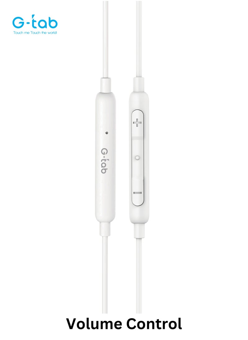 G-Tab - G-Tab GEC01, High Quality Audio, 1.2 M Long, Microphone & Volume Control, Type C Connector Stereo Wired Earphone for Laptop/iPhone/Android Phone/Samsung - Image 1