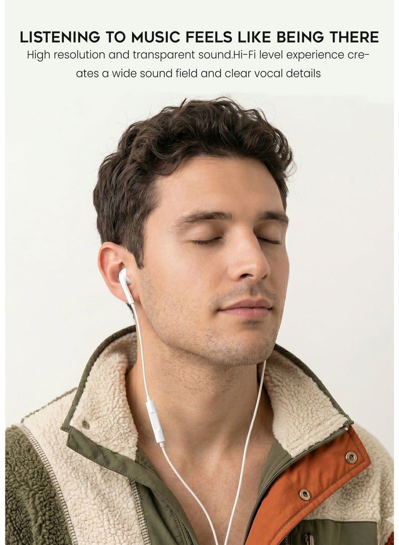 G-Tab Type-C Stereo Wired Earphones, 1.2m Cable with Microphone and Volume Control, USB-C Earphone for Android, Samsung, iPhone, Laptop and Tablet - Image 5