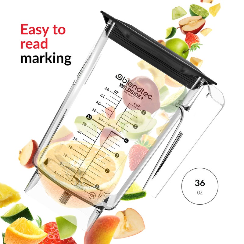 Blendtec 90 oz WildSide Jar, Commercial Grade - Five-Sided Replacement Blender Jar - Compatible with Blendtec Blenders - 36 oz Blending Capacity - Clear - Image 4