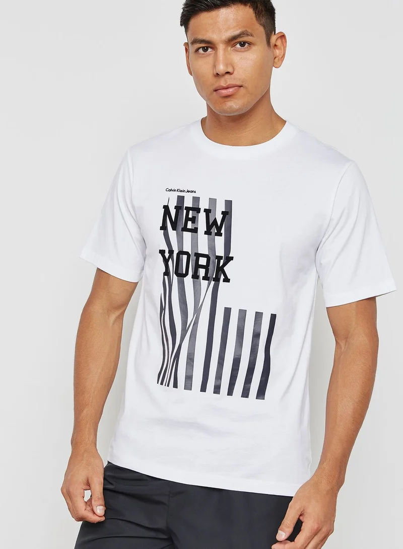 Calvin Klein Jeans New York Flag Design T-Shirt