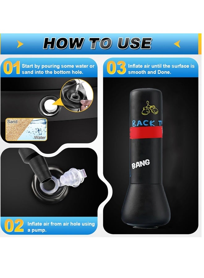 160cm Free Standing Boxing Bag - 45°C Heat Proof for Adults & Kids, FREE Gloves + Turbo Pump, EU PVC, Indoor Punching Training Solution for Saudi Summer - Image 5