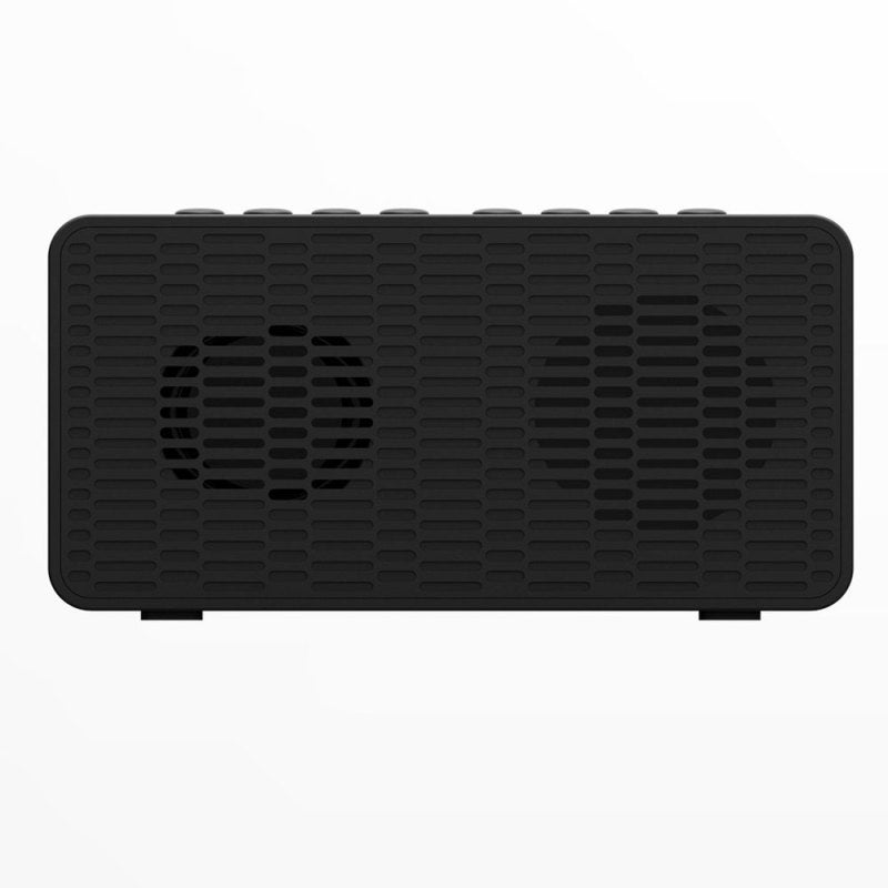 Bluetooth Speaker: Black Dual Unit Wireless Speaker - 4D Heavy Bass Sound, 1600mAh Rechargeable Battery For 6H Playback, Clear Mirror LED Clock For Home & Daily Use - Image 2