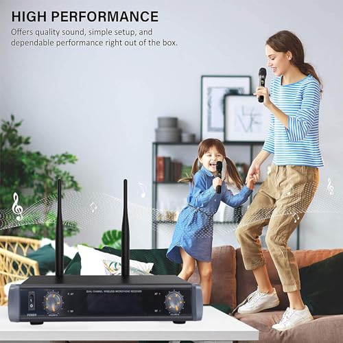 MX UHF Wireless Microphone System – Dual Handheld Mics & Receiver with Digital Display, Long Range, Metal Flight Case – for Karaoke, DJ, Church, Events, PA Systems - Image 4