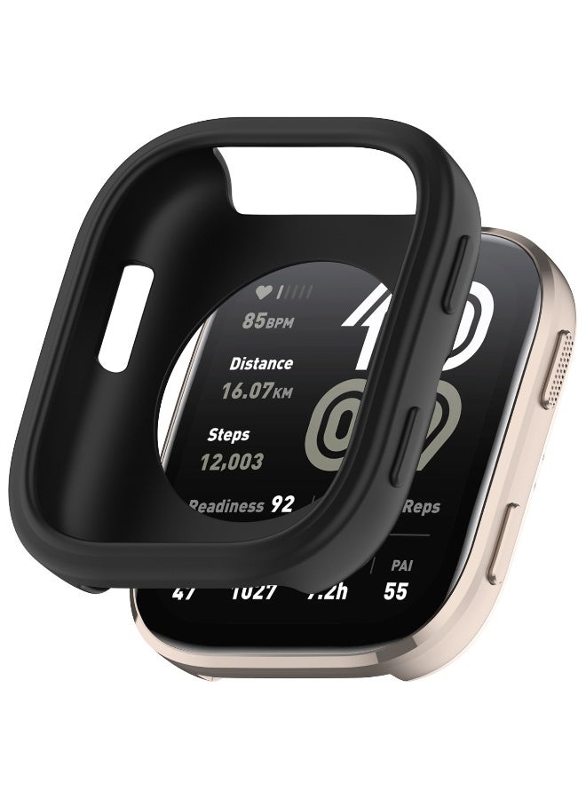 Silicone Case for Huami Amazfit Bip6 (A2435) Soft TPU Shockproof Cover All-inclusive Screen Protector Protective Case for Amazfit Bip6 Black - Image 1