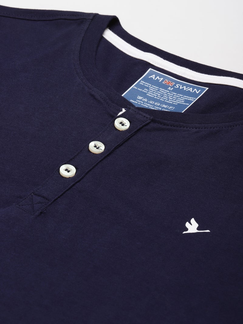 amswan PREMIUM COTTON HALF SLEEVE HENLEY T-SHIRTS - Image 2