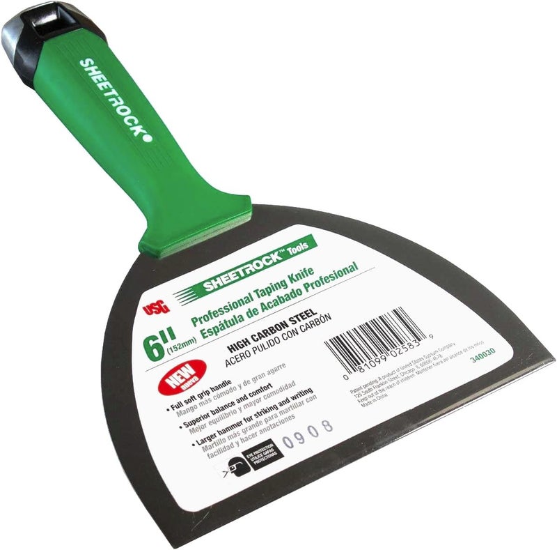 Sheetrock USG Pro Series Blue Steel Drywall Taping Knife with Matrix Style Handle + FREE Mud Pan Mixer - Image 2