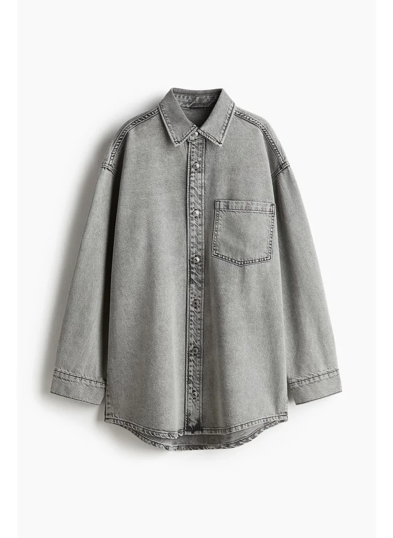 H&M Feather Soft Oversized denim shirt
