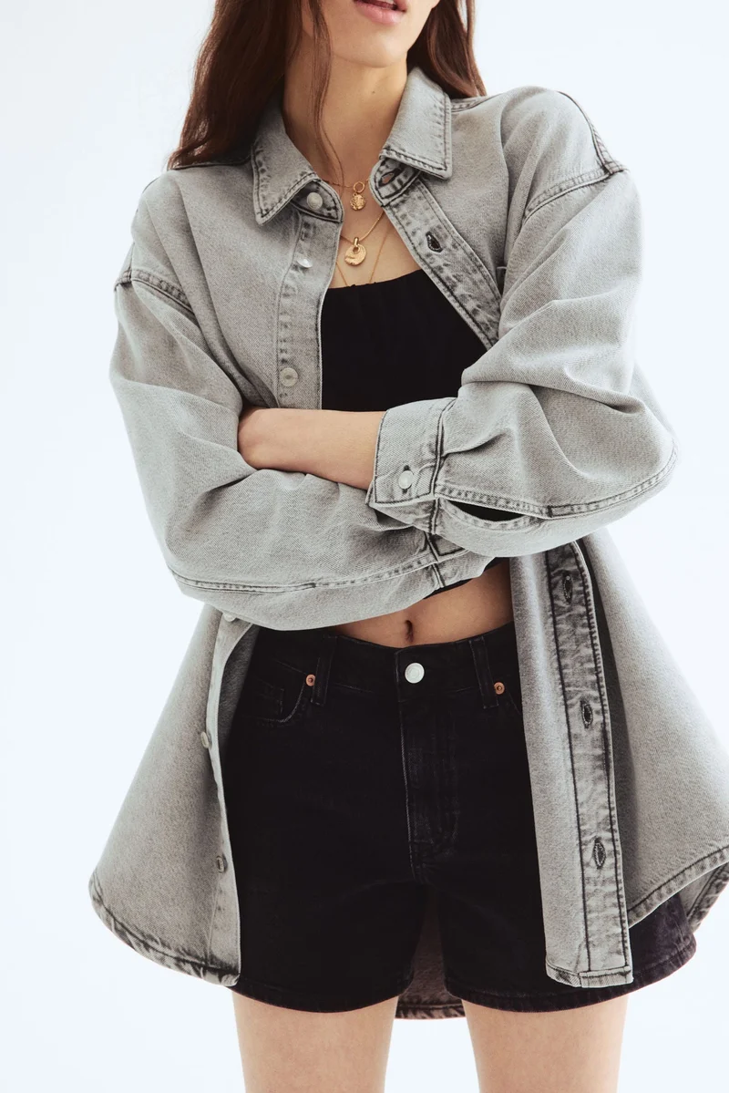 H&M Feather Soft Oversized denim shirt