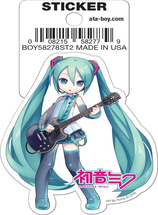 Ata-Boy Hatsune Miku Guitar 3" Die Cut Vinyl Sticker - Image 2