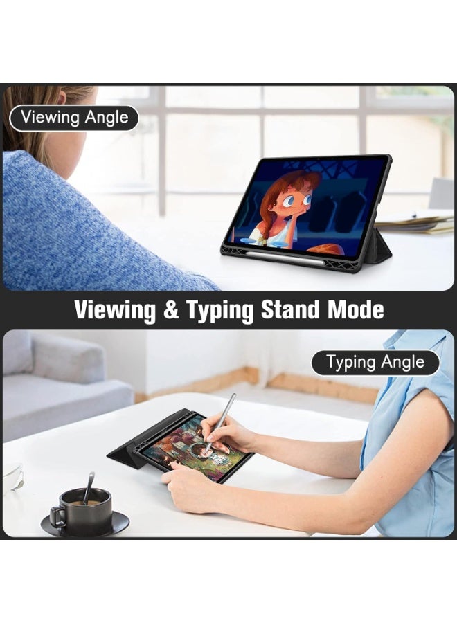 Cover Hybrid Slim Case for Samsung Galaxy Tab S8/Tab S7 11 Inch (Model SM-X700/X706/T870/T875/T878) with S Pen Holder, Shockproof Cover with Clear Transparent Back Shell (Black) - Image 5