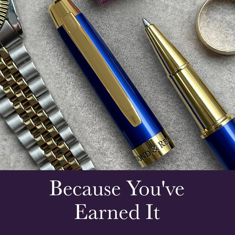 Bond & Regent 24 Karat Gold Luxury Rollerball Pen, Royal Blue - Image 5