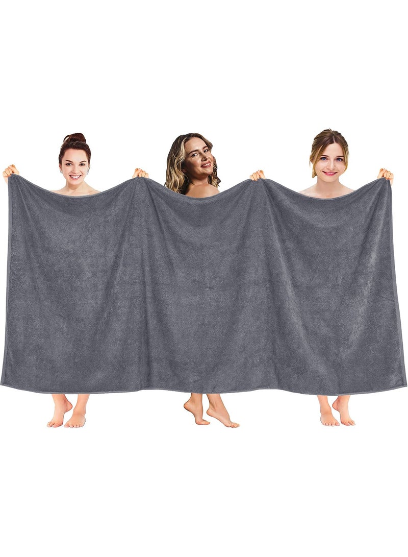 Fabienne 6-Piece Microfiber Bath and Pool Towel Set Includes 2 Oversized Pool Towels 100x200cm, 2 Bath Towels 70x140cm, 2 Hand/Face Towels 50x90cm Ideal for Hotels, Spas, Pools & Beach Clubs Grey - Image 2