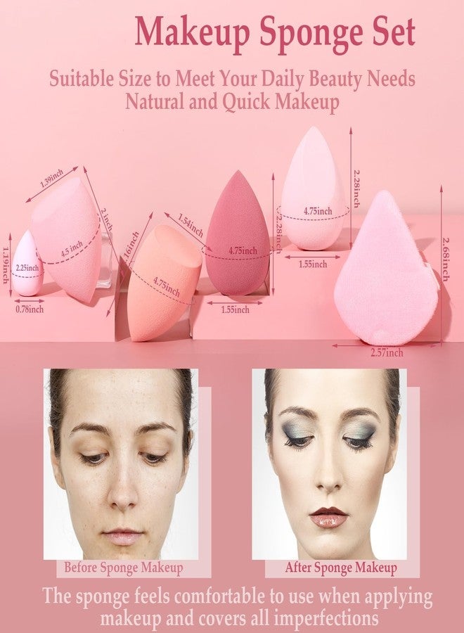 FEELHIGH مجموعة إسفنجات مكياج فيلهاي الكاملة، 11 قطعة مع علبة تخزين - 4 إسفنجات تجميل، 3 إسفنجات صغيرة، و4 إسفنجات بودرة مثلثة الشكل لمزج مثالي لمستحضرات التجميل - Image 3