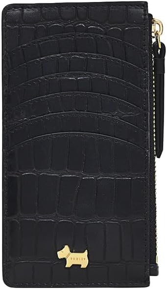 Radley Radley London Angel Lane Medium Ziptop Coin Purse for Women in Faux CrocodileEffect Leather with 6 Interior Card Slots Black One Size Classic  - Image 1