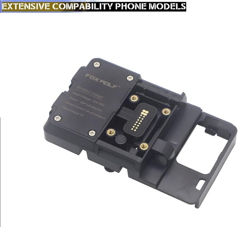 QASULER Motorcycle Windshield Phone Mount with USB Charger - Image 4