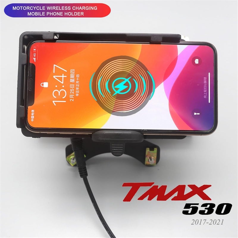 QASULER Motorcycle Windshield Phone Mount with USB Charger - Image 3