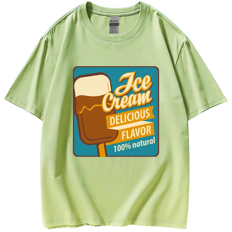 Factory supply European style retro English alphanumeric logo casual breathable short sleeve t-shirt women's T-shirt - Image 1