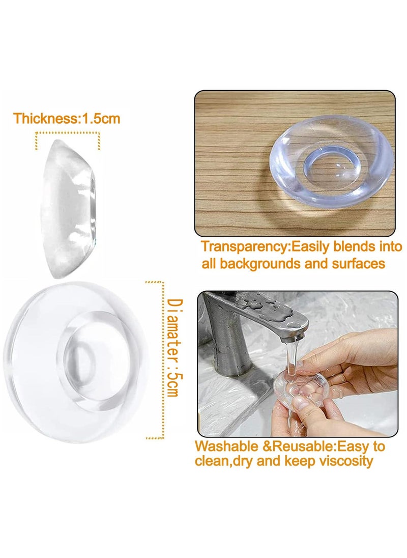 sokany 9 Pieces Door Stopper Wall Protector, Adhesive Bumper Protector, Reusable Rubber Door Stops , Shock Absorbent Wall Shield for Door Handle (Clear)  - Image 2