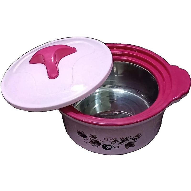 Silvester Kitchen King 2000 Insulated Inner Stainless Steel CasseroleChapati Box 2000 ml Pink - Image 2