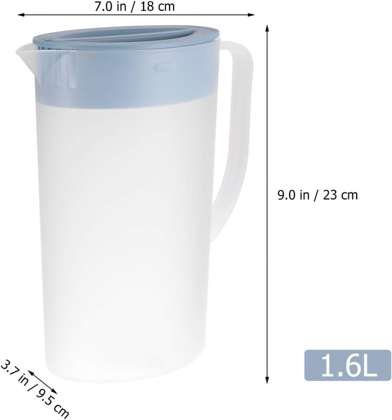 comfrt 1.6 Litre Plastic Pitcher Pot Jug with Lid, Pitcher Beverage Soy Milk Juice Tea Beer Juice Pot Kettle for Hot Cold Water Ice Tea and Juice - Image 4