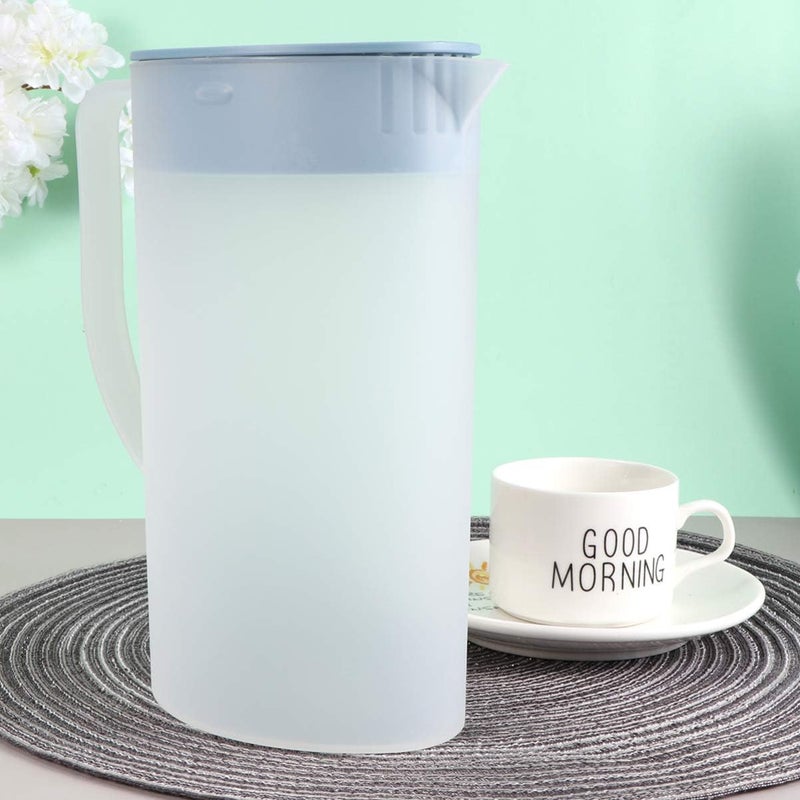 comfrt 1.6 Litre Plastic Pitcher Pot Jug with Lid, Pitcher Beverage Soy Milk Juice Tea Beer Juice Pot Kettle for Hot Cold Water Ice Tea and Juice - Image 2