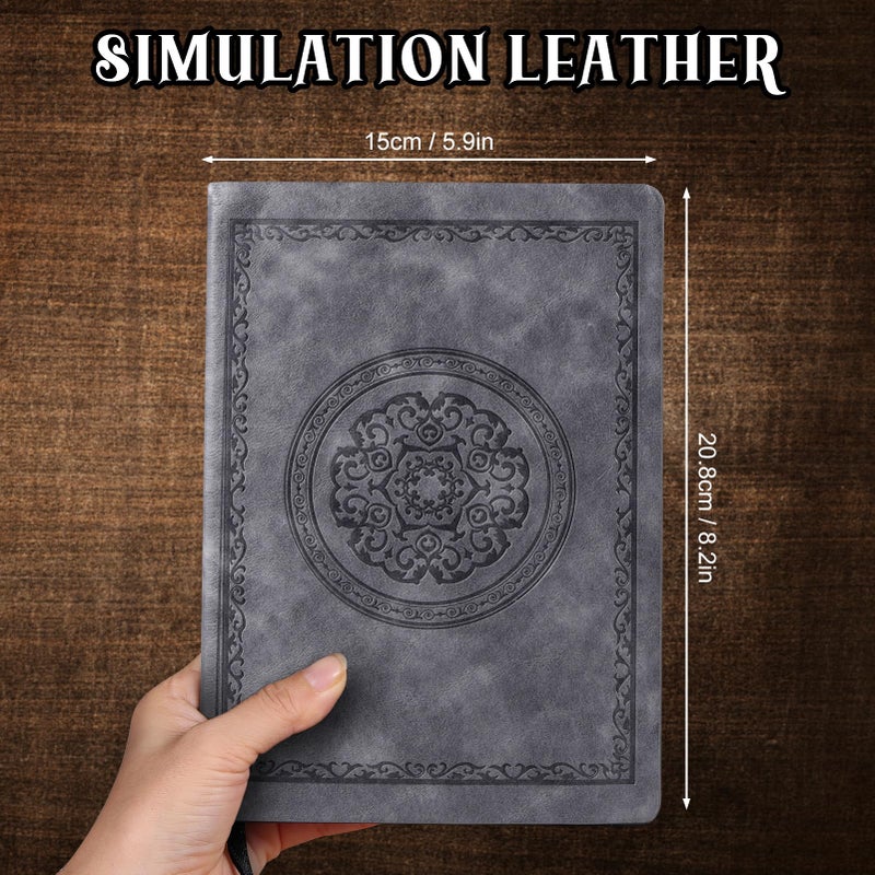 Fetinar 2026 Leather Vintage Journal Notebook,300 Pages,Leather Softcover Lined Journal Notebooks for Women Men,Notebook Journals for Writing Travel,Business,Office,Grey - Image 2
