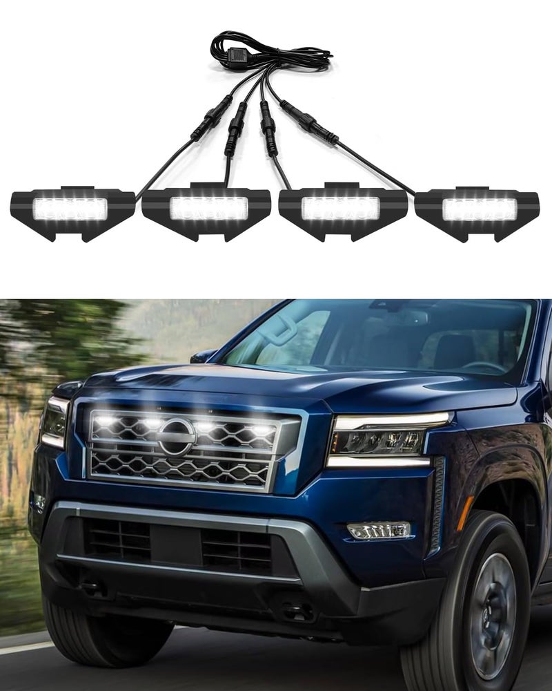LED Grill Lights for 2022 2023 2024 Nissan Frontier Grille Lights for Frontier Accessories S SV Pro4x OEM Grill Lamp White