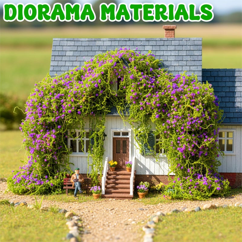 Warmtree Realistic Miniature Vines Simulation Vine Miniature Plants for DIY Mini Model Railway Fairy Garden Architecture Diorama Supplies Scenery Landscape Layout (Purple) - Image 5