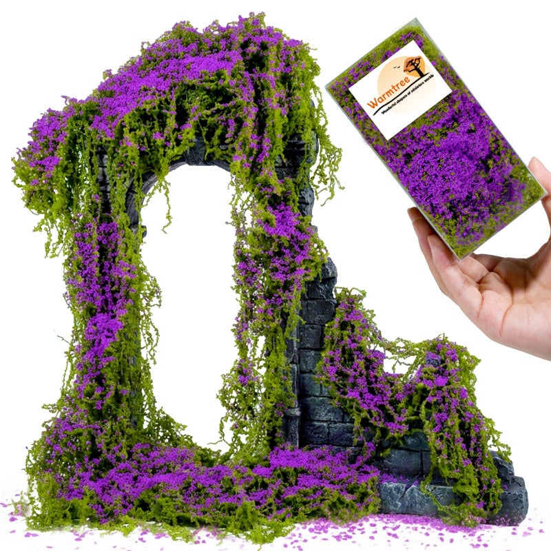 Warmtree Realistic Miniature Vines Simulation Vine Miniature Plants for DIY Mini Model Railway Fairy Garden Architecture Diorama Supplies Scenery Landscape Layout (Purple) - Image 1