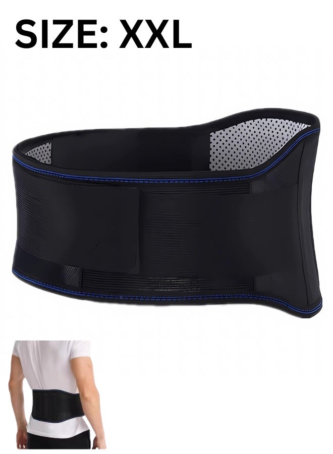 حزام دعم الظهر المغناطيسي مع خاصية التسخين الذاتي - حزام لتخفيف آلام أسفل الظهر، وعرق النسا، وإجهاد العضلات، والتهاب المفاصل - حزام قابل للتعديل للرجال والنساء (مقاس XXL) - Image 1