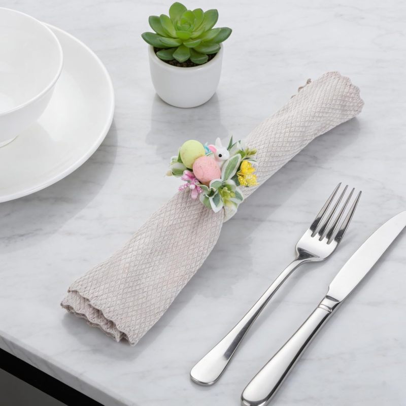 Easter Bunny Napkin Rings Reusable Bunny Napkin Holders - Spring Table Decor - Napkin Rings for Spring Table Setting - Image 4