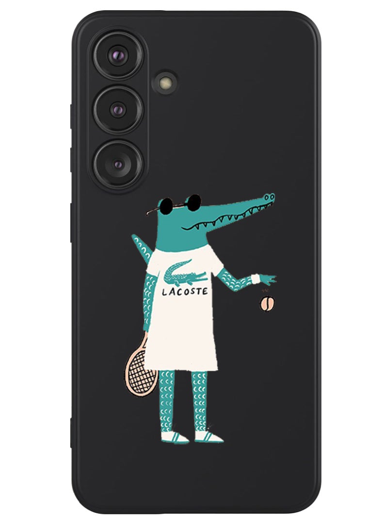 Theodor غطاء سليم واقي من السليكون السائل مع حماية كاملة للجسم ضد الخدوش وصدمات لهاتف سامسونج جالاكسي S24 (أسود) - لاكوست - Image 1