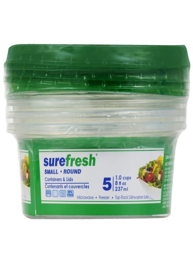 Surefresh Plastic Food Storage Containers, Rectangular, 5-Pack, BPA Free, Leakproof, Microwave/Dishwasher/Freezer Safe, 3.07 x 4.57 x 4.57 inches - Image 1