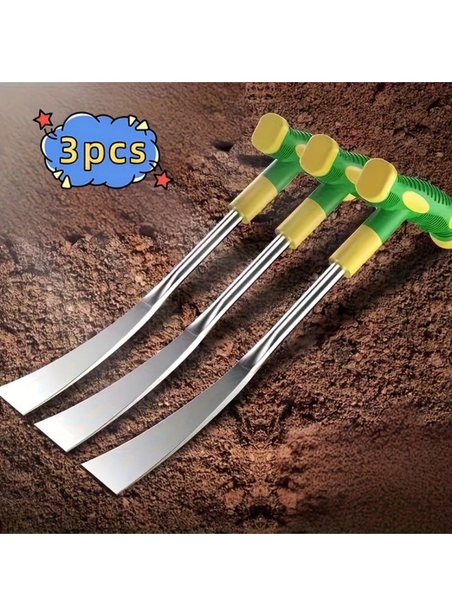 3-Pack Heavy Duty Garden Shovel Set Stainless Steel Outdoor Digging Weeding Transplanting - Image 1
