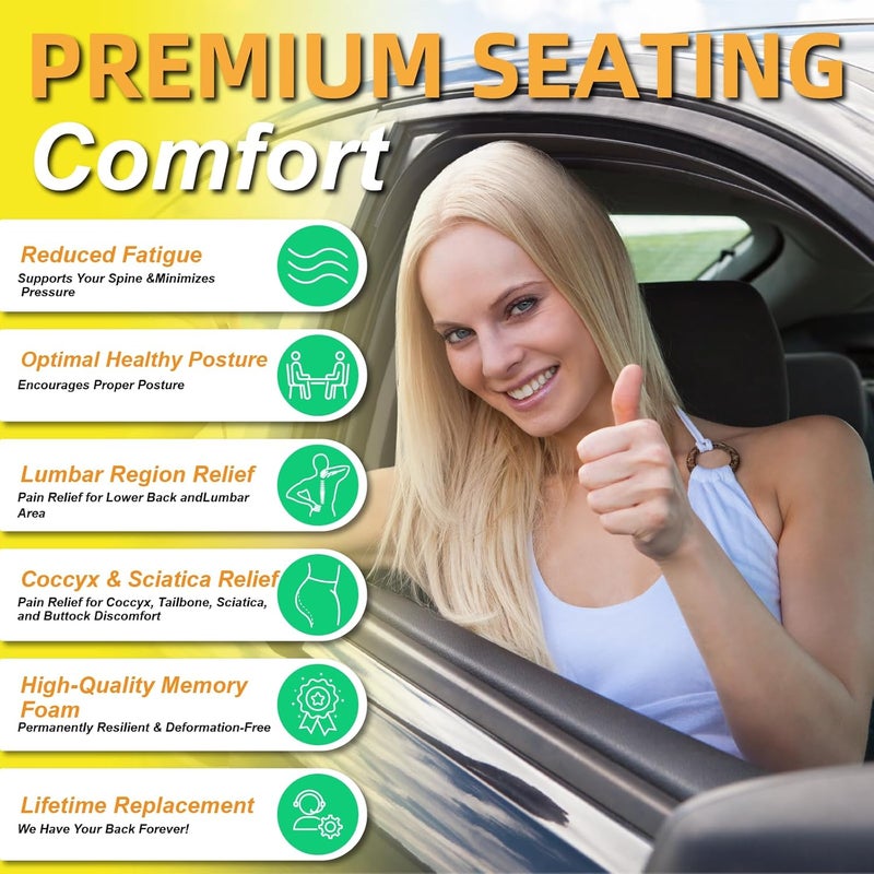 kingphenix Car Seat Cushion with Back Support Pillow - Image 2