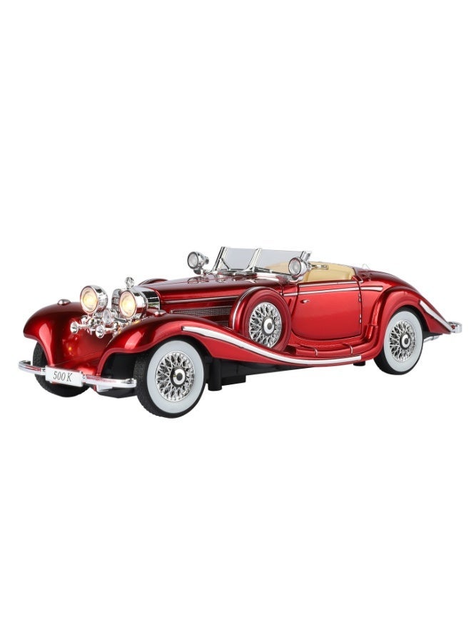 1:24 Scale Vintage Classic Old Car Diecast Model Retro Antique Alloy Vehicle Replica with Partial Light Up Feature Desktop Collectible Decor - Image 1