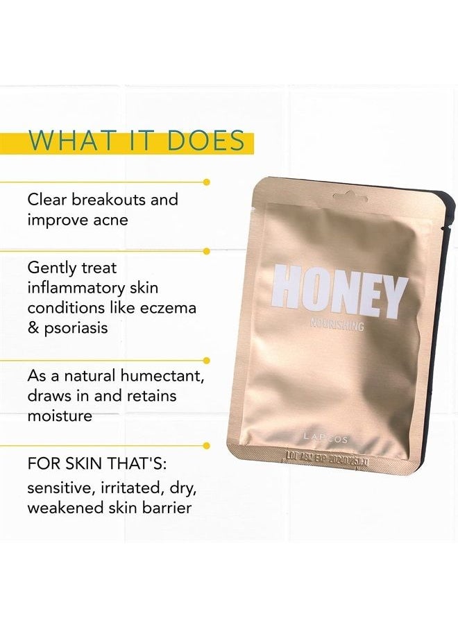 Honey Sheet Mask, Daily Face Mask with Hyaluronic Acid and Antioxidants to Hydrate and Tighten Dry Skin, Korean Beauty Favorite, 5-Pack - pzsku/ZF53D5AC55405921B2659Z/45/_/1681109687/3cb38577-2d8d-4f29-a023-83240e7bea58