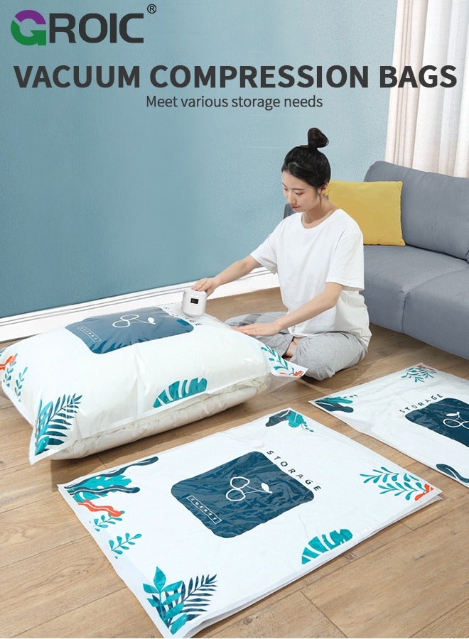 GROIC Premium Vacuum Storage Bags with Electric Pump, 6 Pack (2 Jumbo, 2 Large, 2 Medium), Reusable Space Saver Bags for Clothes, Mattress,Space Saver Vacuum Bag - Image 2