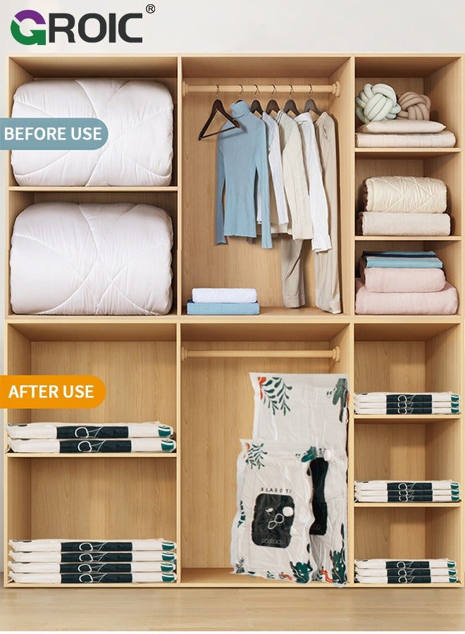 GROIC Premium Vacuum Storage Bags with Electric Pump, 6 Pack (2 Jumbo, 2 Large, 2 Medium), Reusable Space Saver Bags for Clothes, Mattress,Space Saver Vacuum Bag - Image 4