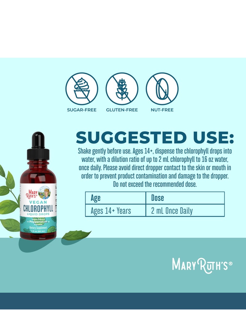MaryRuth Organics Chlorophyll Liquid Drops | Clean Label Project Certified® | Vegan | Non-Diluted Liquid Chlorophyll| Mulberry Derived Supplement for 14+ | Non-GMO | Delicious Minty Flavor | 2 Fl Oz  - Image 3