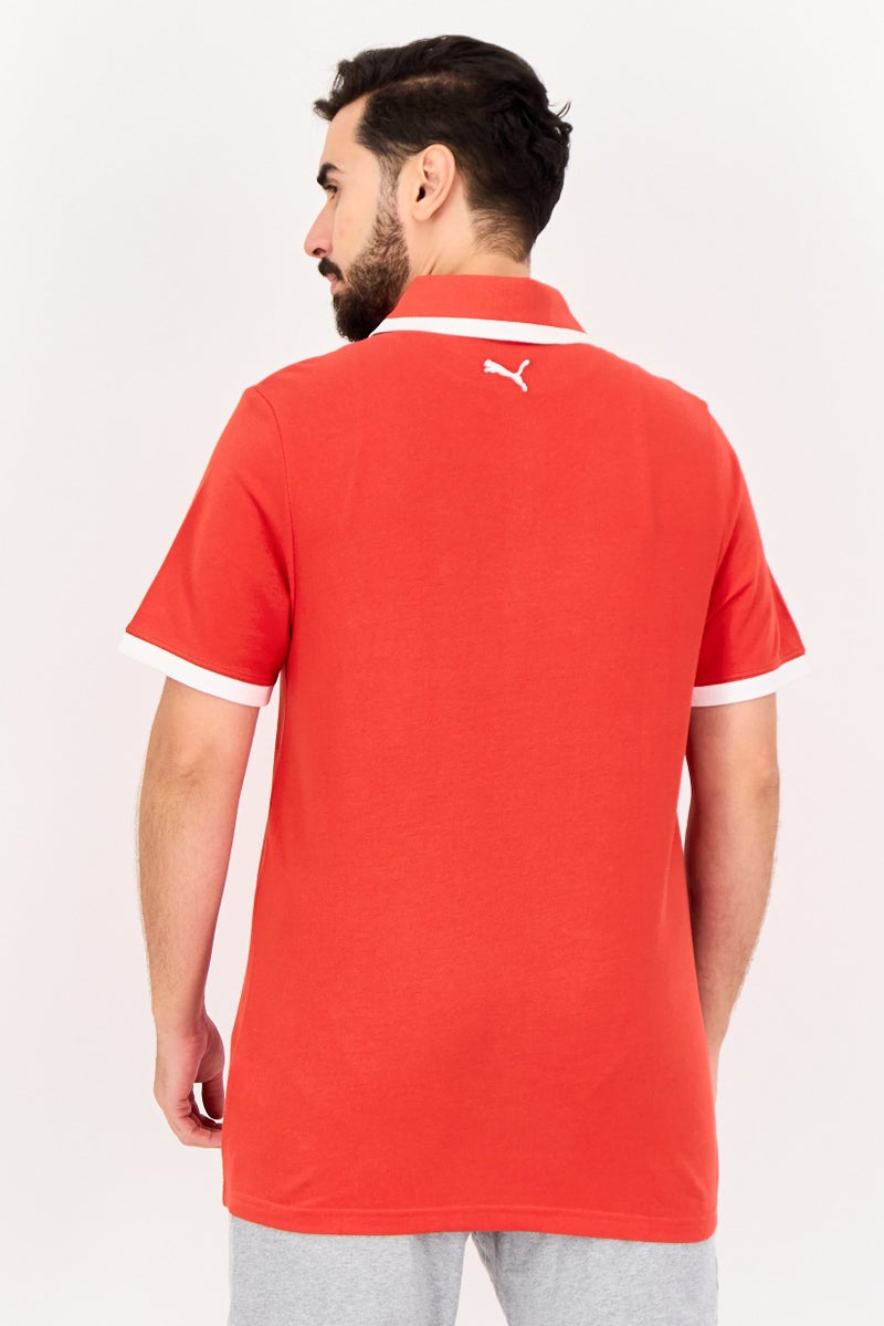 PUMA قميص بولو رياضي للرجال بأكمام قصيرة، خارجي، أحمر - Image 3
