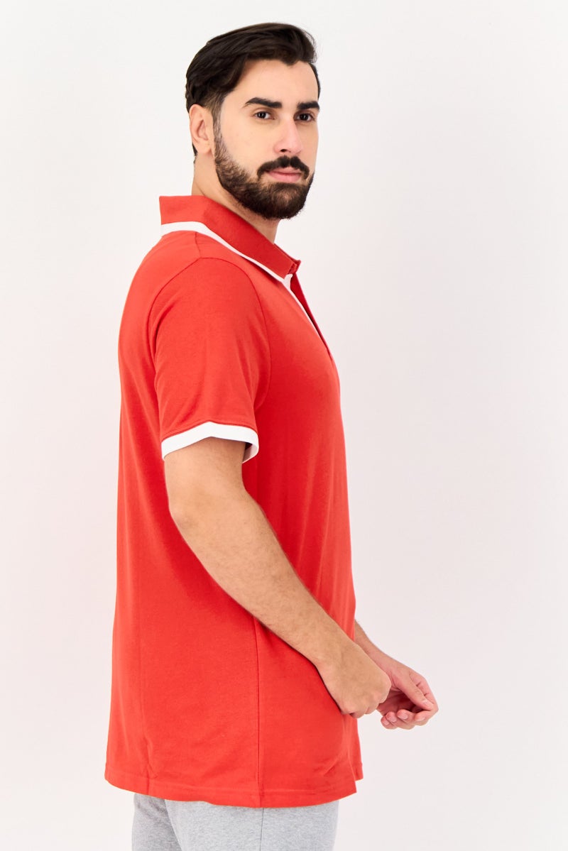 PUMA قميص بولو رياضي للرجال بأكمام قصيرة، خارجي، أحمر - Image 2