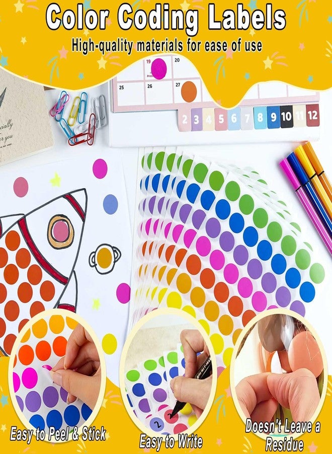 Dreecy 4200 Pcs Colored Dot Stickers, 3/4 inch Round Color Coding Labels, Circle Stickers Labels Sticky Dots Stickers for Toddlers, Organization in Office, Classroom, Home Teaching Events, Garage Sales Etc - Image 3