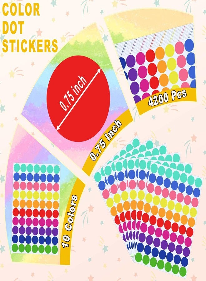 Dreecy 4200 Pcs Colored Dot Stickers, 3/4 inch Round Color Coding Labels, Circle Stickers Labels Sticky Dots Stickers for Toddlers, Organization in Office, Classroom, Home Teaching Events, Garage Sales Etc - Image 2
