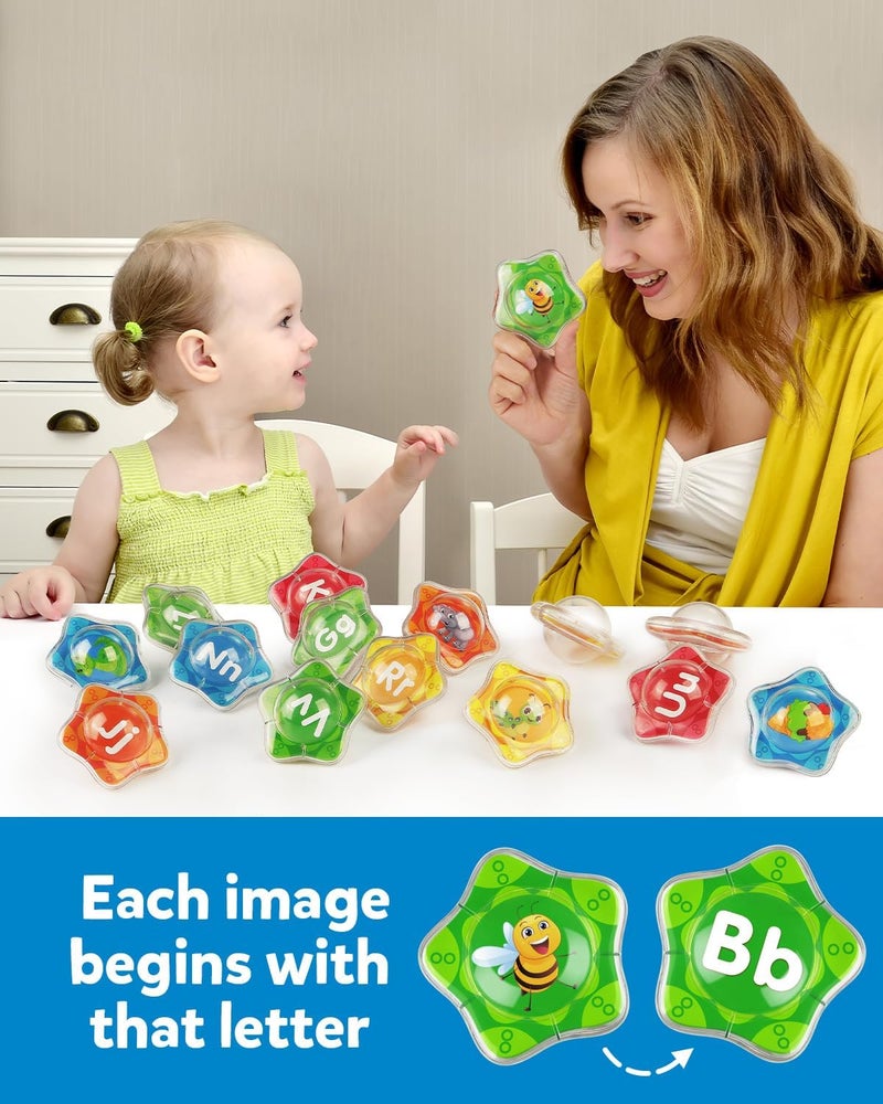 Coogam Starfish Floating Bath Toys, 26pcs Bathtub Alphabet Letters Set, Montessori Educational Water Pool Toy Learning Activities Shower Toy Gift for Preschool 2 3 4 5 Years Old Toddlers - Image 4