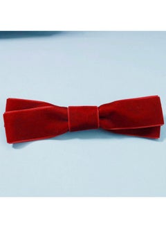 Yheakne Velvet Bow Hair Clip Red Satin Hair Barrette French Hair Bow Headpieces Winter Bow Barrette Headwear Hair Accessories For Women And Girls Gifts (Short Deep Red)  - Image 2
