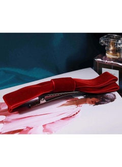Yheakne Velvet Bow Hair Clip Red Satin Hair Barrette French Hair Bow Headpieces Winter Bow Barrette Headwear Hair Accessories For Women And Girls Gifts (Short Deep Red)  - Image 5