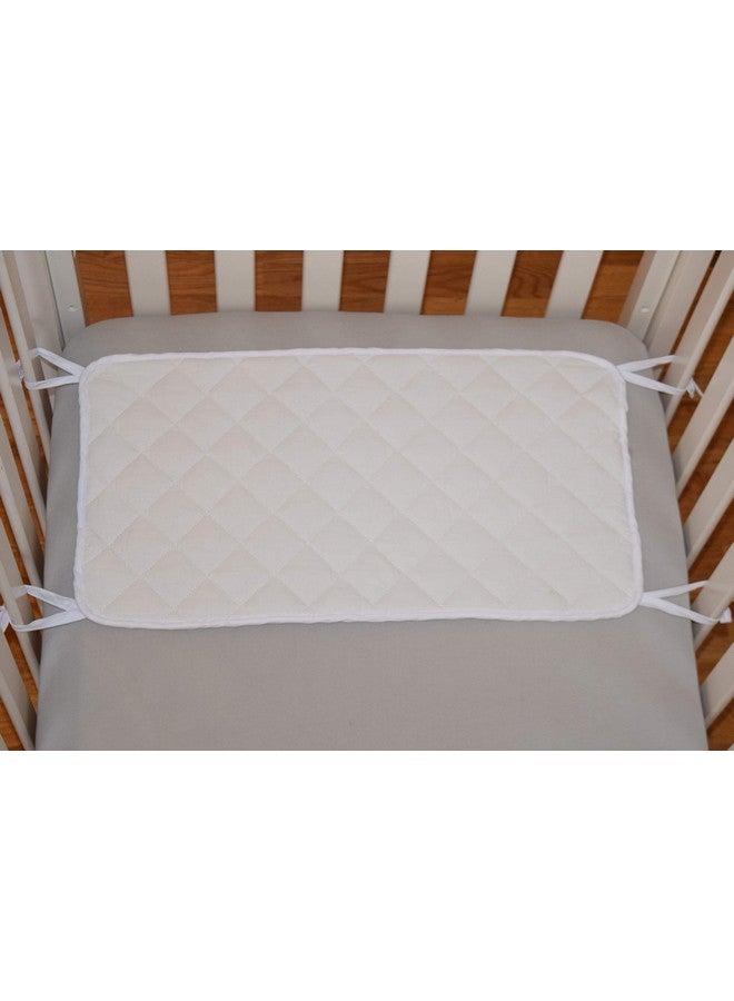 Abstract Quilted Portable Crib Bib Sheet Saver 24.5" X 13" (1 Pack, White) - Image 3