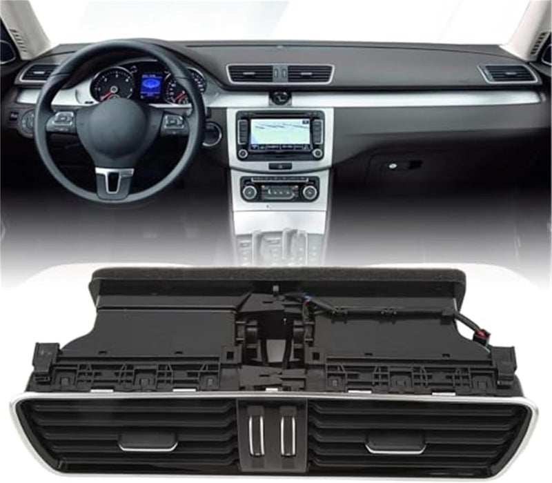 DEMULAX Black Chrome Central Dashboard Air Vent for VW Passat - Image 2